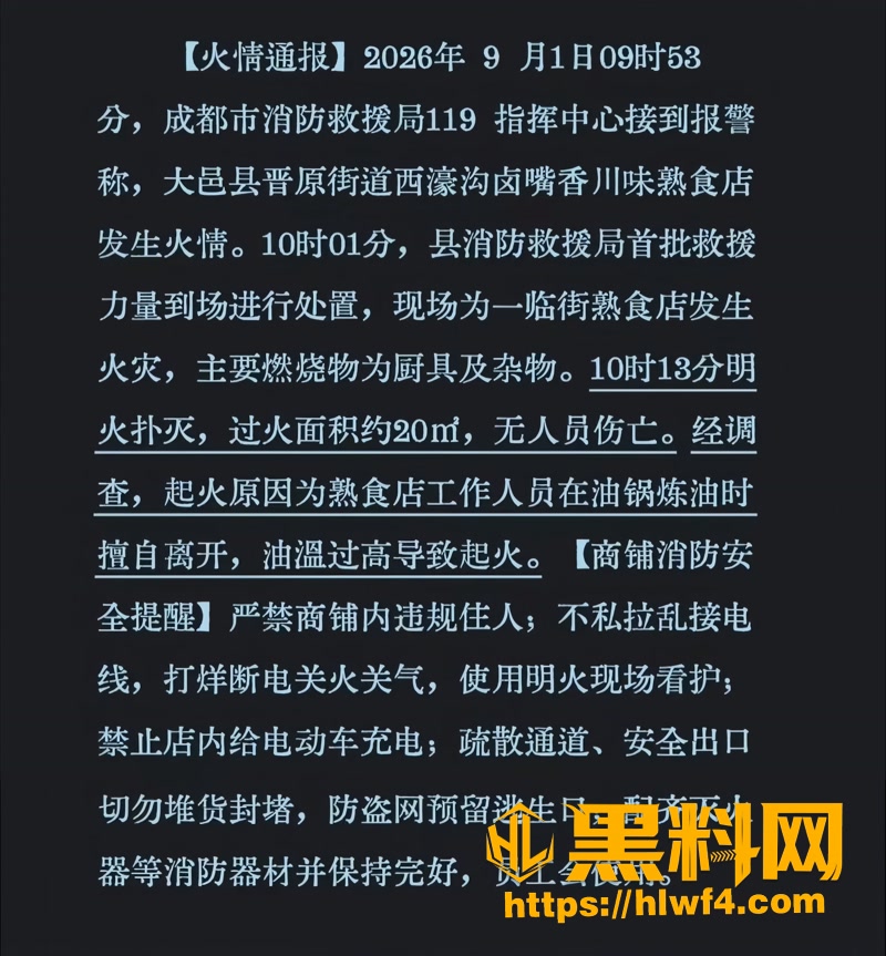 01大邑熟食店发生火灾事故1 1wm