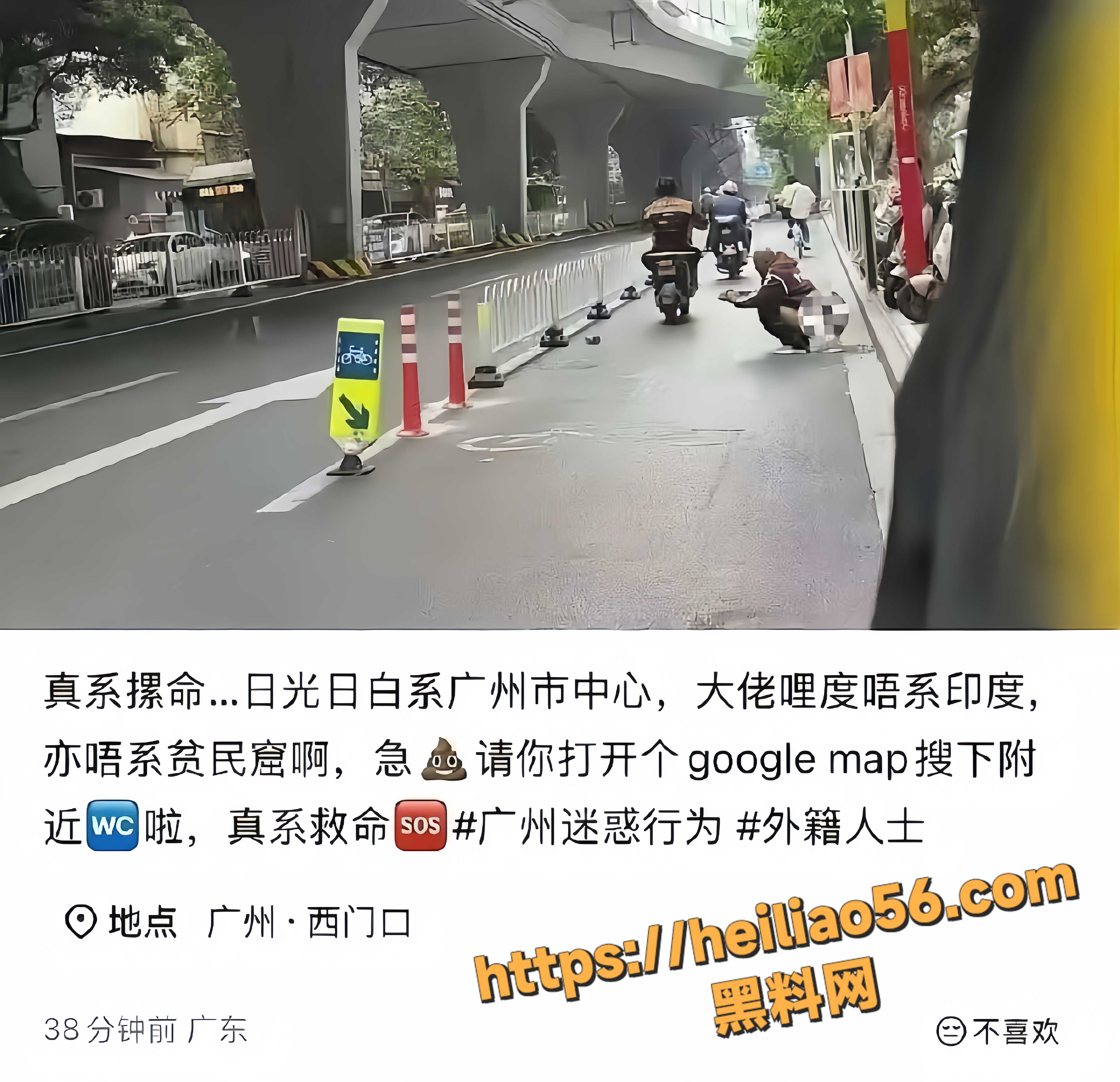 印度人在广州天桥下拉屎1